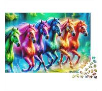 Rainbow Horses Gallop Puzzle Classico 1000 Pezzi Adulti E Ragazzi Riduzione Dello Stress Puzzle Molto Difficile Scelta Amazon Sviluppo Della Concentrazione Cartone Premium 52x38cm/1000pcs
