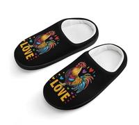 Rainbow I Love Cock - Pantofole in cotone per bambini, per camera da letto, interni ed esterni, Stile nero, 28-29