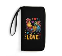 Rainbow I Love Cock Portafogli da polso per uomo donna portafoglio lungo in pelle portafoglio con carta di credito pochette con cordino, Stile:, 19.7x10.5cm