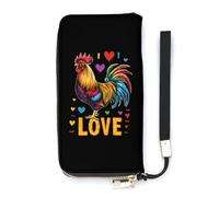 Rainbow I Love Cock Portafoglio sottile per le donne borsa lunga carino pochette da polso borsetta porta carte, Stile:, 20x10.5cm