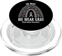 Rainbow In May We Wear Gray Brain Cancer Awareness Month PopSockets PopGrip per MagSafe