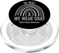 Rainbow In May We Wear Grey Brain Cancer Awareness Month PopSockets PopGrip per MagSafe