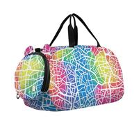 Rainbow Irregularity, piccola borsa da palestra con scomparto per scarpe, grande capacità, borsa da viaggio per la notte, weekender, borsa da viaggio per spiaggia, nuoto, piscina, sport