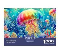 Rainbow JellyfishGargantuan Jigsaw Puzzles for Adults Comprising 1000 Advanced And Ruthlessly Difficult Challenging Puzzle Game Pieces - Forged to Be An Heirloom-Quality Gift Jigsaw Puzzles for Adult