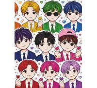 Rainbow K-Pop Inspired Graph Paper Notebook: A4 Grid Paper Notebook with 120 Pages for Math, Notes, Graphing, Doodling, and School