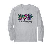 Rainbow Leopard Print Decor for Dog Mom Pink Peace Love Paws Maglia a Manica