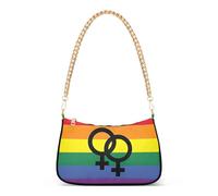 Rainbow Lesbian Pride Flag Sessuale Identità Estetica Borsa a Tracolla per Le Donne Hobo Borse Tracolla Catena Cerniera Portafoglio Borsa
