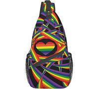 Rainbow LGBT Gay Pride Sling Bag, borse a tracolla multiuso a tracolla da viaggio zaino da trekking per donna uomo