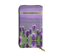 Rainbow Lines, portafogli in pelle per donne e uomini, portafogli grandi con 12 scomparti per carte, portafoglio passaporto, Fiori Colorati Lavanda Viola, Taglia unica