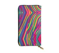 Rainbow Lines, portafogli in pelle per donne e uomini, portafogli grandi con 12 scomparti per carte, portafoglio passaporto, Linee Arcobaleno, Taglia unica