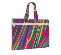 Rainbow Lines Stampa Grande Capacità Canvas Tote File Bag Per Le Donne Uomini Documento Ufficio Viaggi Shopping