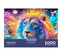 Rainbow Lion with A Fiery Crown Puzzle Da 1000 Pezzi The Lion Divertimento Di Ingegno Per Adulti E Bambini 38x26cm/1000pcs