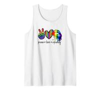 Rainbow Lips Leopard Heart Decor Women Peace Love Equality Canotta