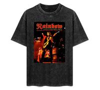 Rainbow Live in Munich English Ritchie Blackmore T-Shirt Mens Unisex Black Tees L