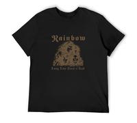 Rainbow Long Live Rock 78 Ritchie Blackmore Men T-Shirt Black Unisex Tops Casual Tee S