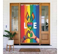 Rainbow Love Print No.24 Coperture decorative per porte, decorazioni per interni ed esterni, primavera, estate, autunno, inverno, Halloween, Natale, decorazioni per la casa