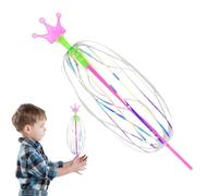 Rainbow Magic Spinner Wand - LED Light Twirling Design, Colorful Rotation Toy | Interactive Bubble Style Stick For Children And Adults, Outdoor Games, Festival Party Use