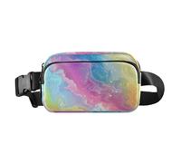 Rainbow Magic Universe - Marsupio a tracolla alla moda per uomo e donna, grande capacità, con cinghia regolabile, per viaggi, corsa, escursionismo, Universo magico arcobaleno, 1 size