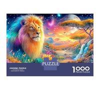 Rainbow-maned Lion in A Fantasy Savanna Puzzle Da 1000 Pezzi The Lion Sfidante E Di Ingegno Per Tutte Le Età 70x50cm/1000pcs