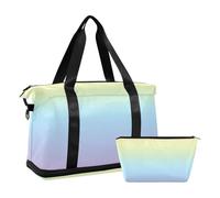 Rainbow Mix Clouds Vague Borsa sportiva da palestra con borsa da toilette per viaggi di lavoro, set da 2 pezzi, arcobaleno mix nuvole vago, 1 size