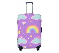 Rainbow Moon - Copertura per valigia, protezione per bagagli, con nuvole, elastica, antigraffio, antipolvere, adatta per bagagli da 56 a 61 cm, Multicolore, M