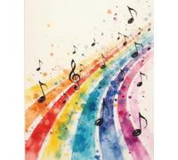 Rainbow Music Graph Notebook - 5x5 Grid Composition Book: 200 Pages for Math, Music Theory, and Creative Projects