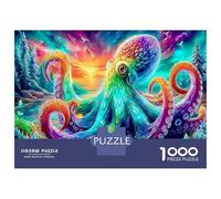 Rainbow Octopus 1000 Pezzi Puzzle Adulto - Carta Riciclata & Puzzle Impossibile Vivid Ocean Fantasy - Per Amici 70x50cm/1000pcs Regalo Di Matrimonio