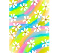 Rainbow Of Daisies, Whimsical 200 Unlined, Star Detailed Page, 8x11, Hardcover Journal, Art Pad, Sketchbook, Drawing Book: Made With Hand-Drawn And ... By: Artist Mary Elisabeth Linder @ MaryEMade