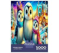 Rainbow Owl 1000 Pezzi Three Penguins Next to The Castle Puzzle Giocattoli Puzzle Giochi Decorazione Della Famiglia Regalo Per Amico 70x50cm/1000pcs