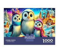 Rainbow Owl 1000 Pezzi Three Penguins Next to The Castle Puzzle Giocattoli Puzzle Giochi Decorazione Della Famiglia Per Bambini E Adulti Regali Regalo Per Amico 38x26cm/1000pcs