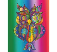 Rainbow Owl College Ruled Notebook: 7.5" x 9.25" Matte finish colorful professional composition blank writing journal for school work business ... or personal use 110 pages 55 sheets portable