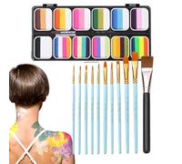 Rainbow Palette Face Paint - Kit body art da 12 colori, trucco professionale lavabile | Set di pittura vibrante per festival, feste, cosplay, eventi teatrali, disegni creativi, uomini, donne