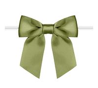 Rainbow Pana Confezione da 120 fiocchi intrecciati per sacchetti di dolcetti, 7,6 cm, colore verde salvia, fiocchi in raso per confezioni, artigianato, confezioni regalo, decorazione, San Patrizio