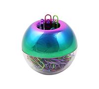 Rainbow Paper Clips Holder Medium Holographic Paper Clip Dispensers 100pcs 28mm Colorful Paperclips for Desk Organizer Accessories (Rainbow)