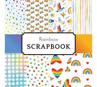 Rainbow Patterns Scrapbook Paper Pad: 15 Sheets with 8 Colorful Hearts, Stars, Birds & Butterflies Designs for Birthday Cardmaking, Scrapbooking, and DIY Crafts