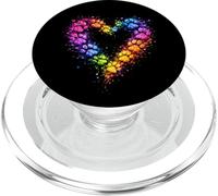 Rainbow Paw Heart Colorful Dog & Cat Lover Pet Art PopSockets PopGrip per MagSafe