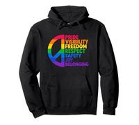 Rainbow Peace Pride visibilità libertà Rispetto Felpa con Cappuccio