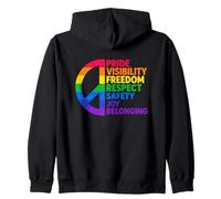 Rainbow Peace Pride visibilità libertà Rispetto Felpa con Cappuccio