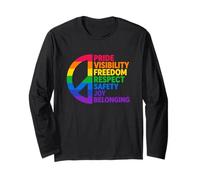 Rainbow Peace Pride visibilità libertà Rispetto Maglia a Manica