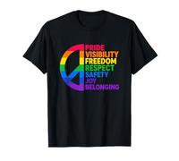 Rainbow Peace Pride visibilità libertà Rispetto Maglietta