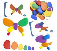 Rainbow Pebbles | Set di 36 + 40 attività | Le Pietre Originali di smistamento e impilamento | Risorsa Matematica precoce