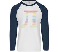 Rainbow Pie Day Maths Mathematics LGBT Uomo L/S Baseball T-Shirt
