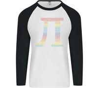 Rainbow Pie Day Maths Mathematics LGBT Uomo L/S Baseball T-Shirt