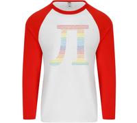 Rainbow Pie Day Maths Mathematics LGBT Uomo L/S Baseball T-Shirt