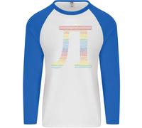Rainbow Pie Day Maths Mathematics LGBT Uomo L/S Baseball T-Shirt