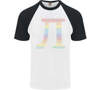 Rainbow Pie Day Maths Mathematics LGBT Uomo S/S Baseball T-Shirt