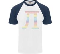 Rainbow Pie Day Maths Mathematics LGBT Uomo S/S Baseball T-Shirt