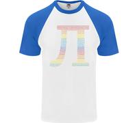 Rainbow Pie Day Maths Mathematics LGBT Uomo S/S Baseball T-Shirt