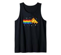 Rainbow Pixel Pizza in Space Retro Gaming Style Cosmic Slice Canotta