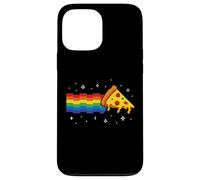 Rainbow Pixel Pizza in Space Retro Gaming Style Cosmic Slice Custodia per iPhone 13 Pro Max